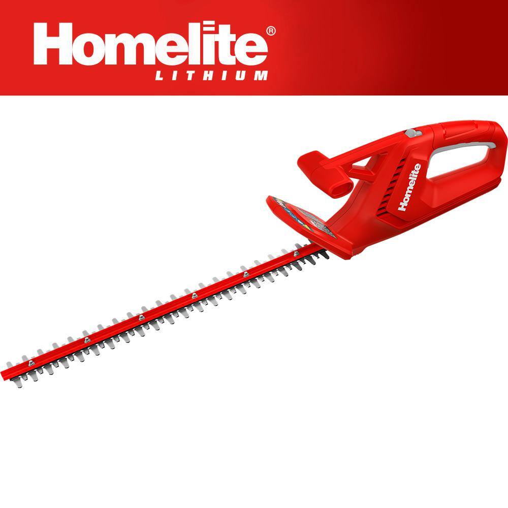 Homelite 12V Lithium 18 in. Cordless Hedge Trimmer with Internal 2.5 Ah Battery and Charger HOMHT20