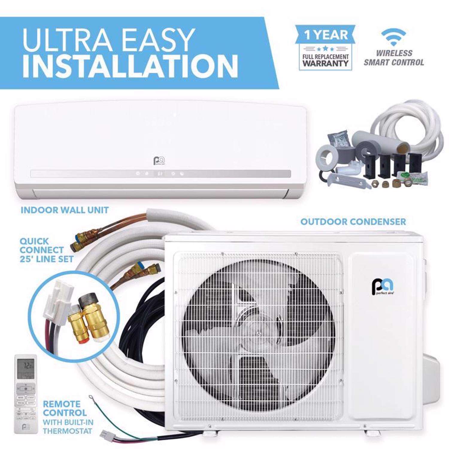 Perfect Aire 3rd Generation 1 Zone 12000 BTU 22 SEER Ductless Mini Split Air Conditioner and Heat Pump