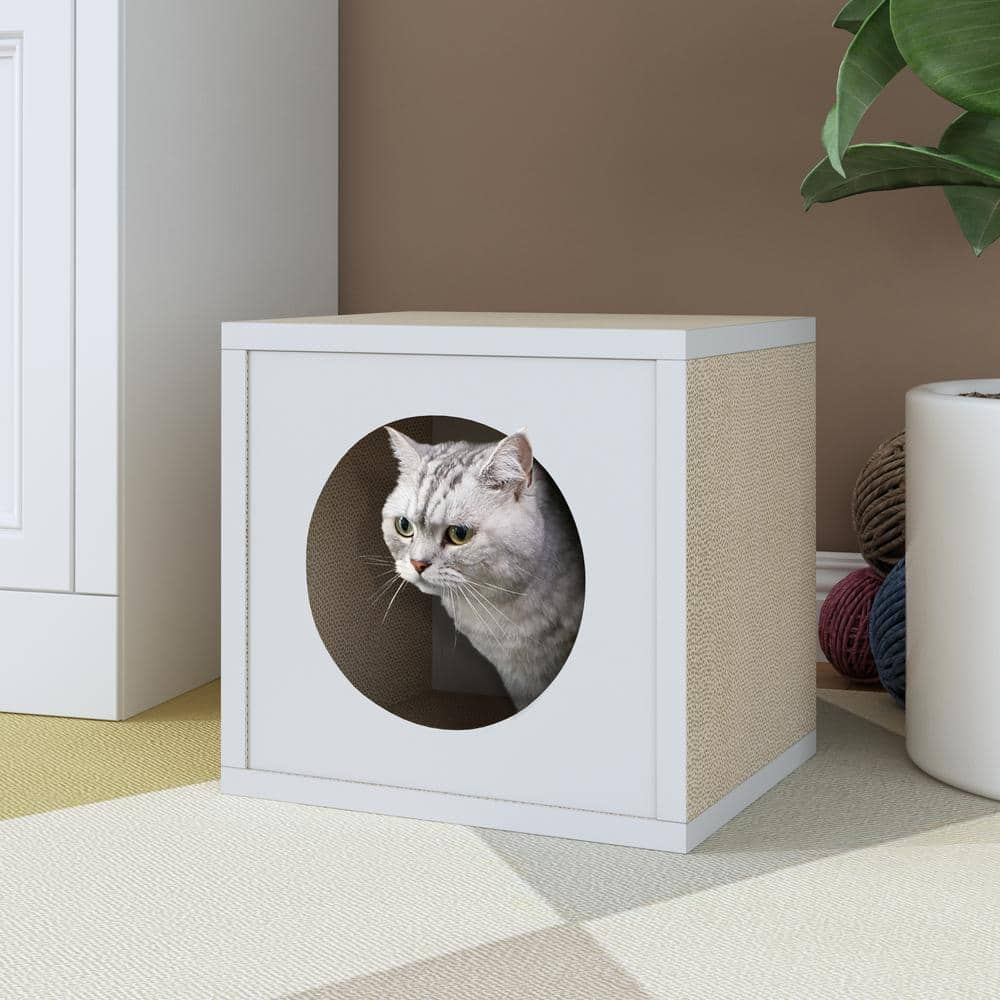 Way Basics Eco zBoard White Wall Cat Scratcher Cube PET-SCRACUBE-WE