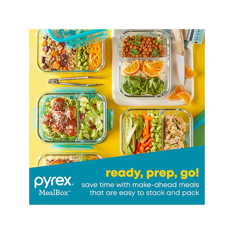 Pyrex MealBox 3.4-Cup Divided Glass Food Storage Container