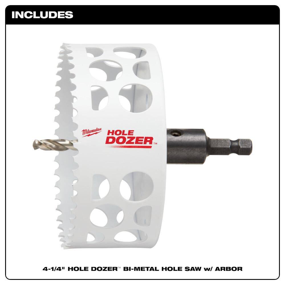 MW 4-14 in. HOLE DOZER Bi-Metal Hole Saw with 38 in. Arbor and Pilot Bit 49-56-9687