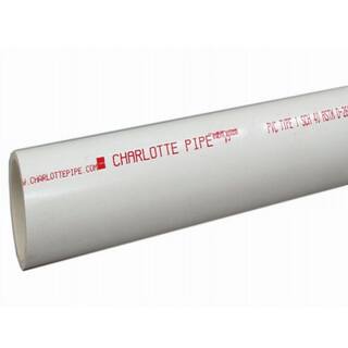 Charlotte Pipe 12 in. x 10 ft. PVC Schedule 40 Plain End DWV Pipe PVC 04005  0600