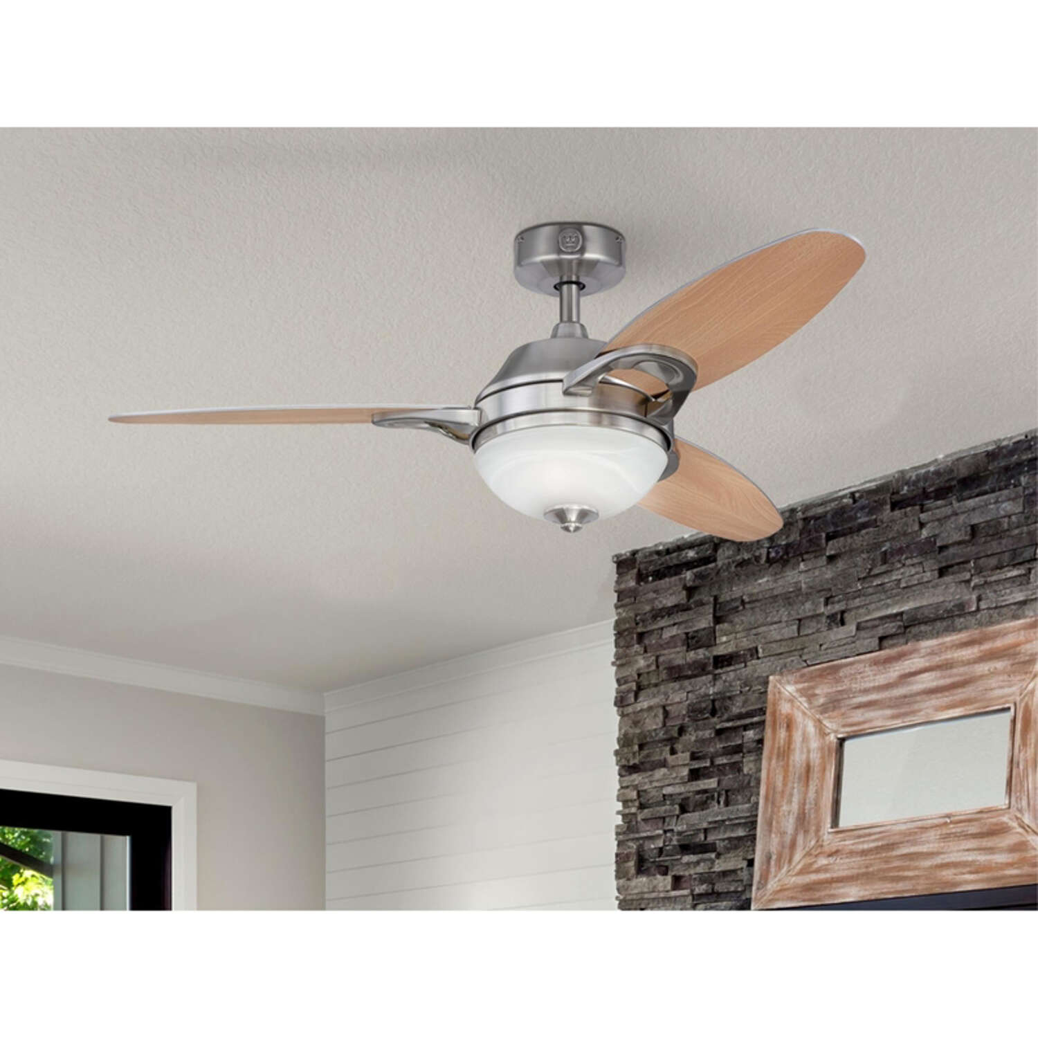 Westinghouse Arcadia 46 in. Brushed Nickel Brown LED Indoor Ceiling Fan