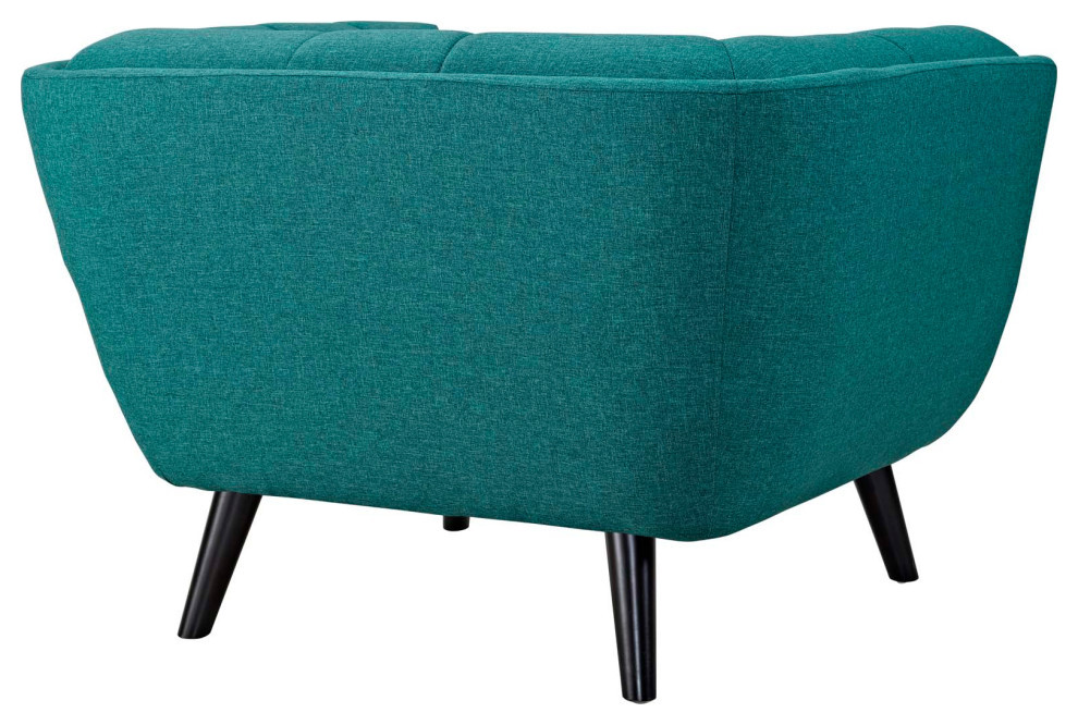 Alex Teal Upholstered Fabric Armchair   Midcentury   Armchairs And Accent Chairs   by Virgil Stanis Design  Houzz