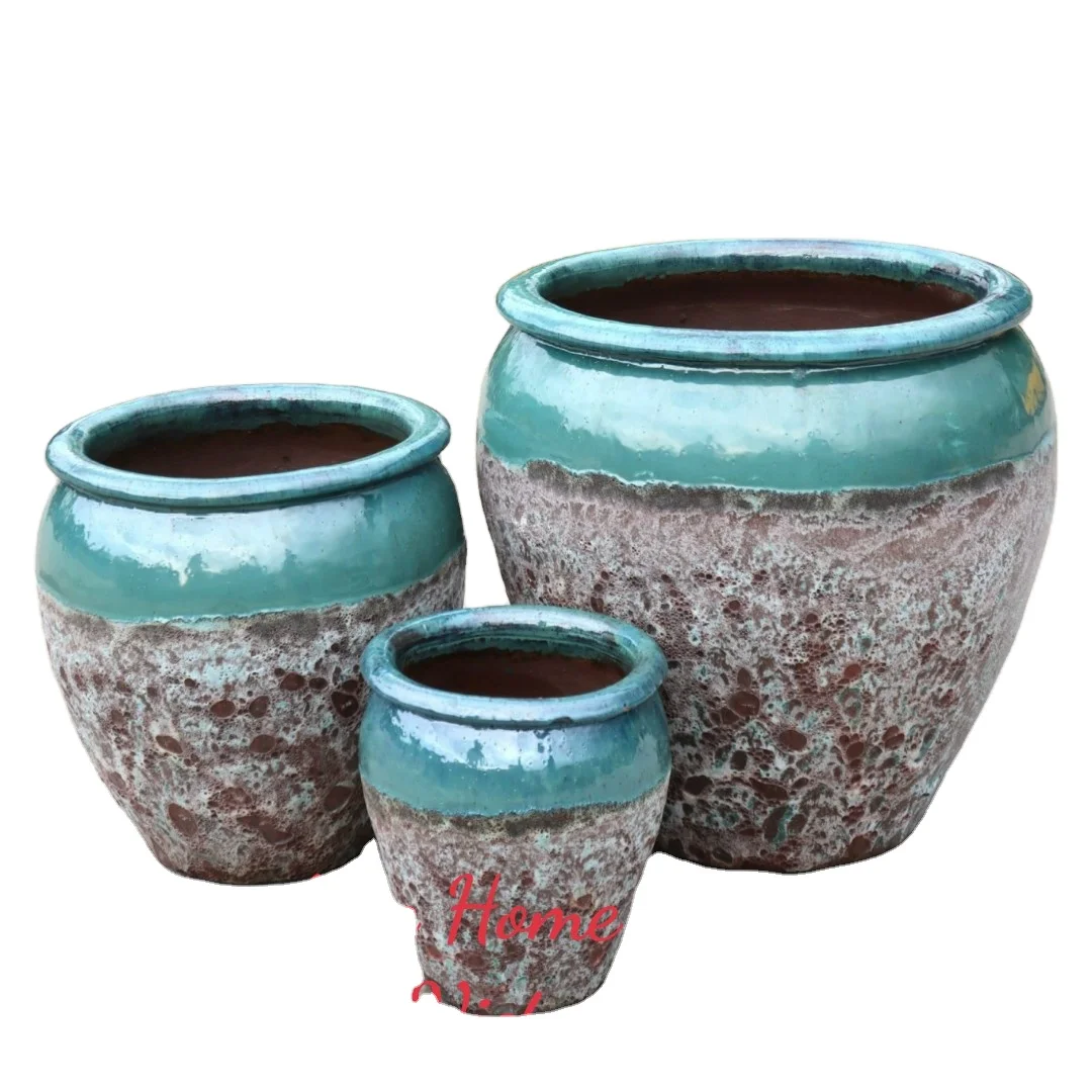 Source Direct factory outdoor Ceramic Pots for plants Vietnamse pots modern style Atlantis finishing wholesale pottery pots