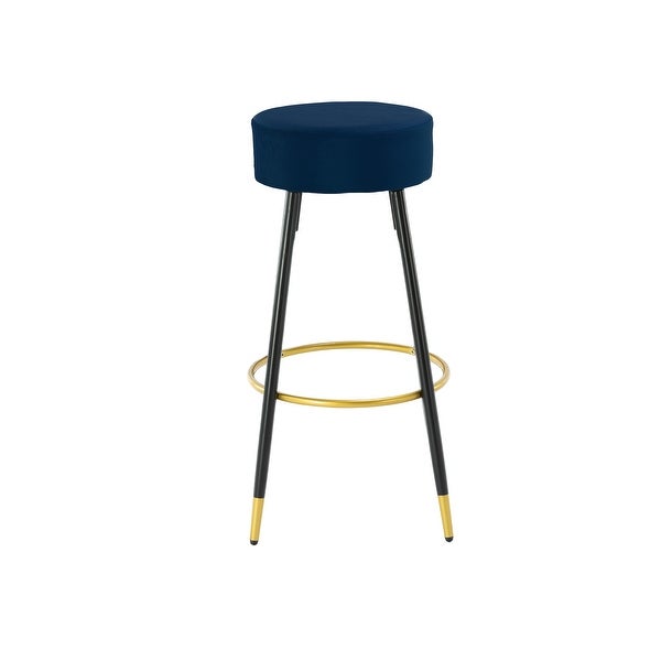 30.11 in. Metal Frame Bar Stool with Velvet Seat