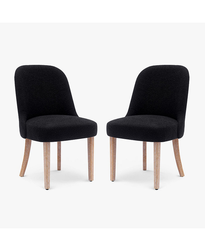 WestinTrends Mid-Century Modern Upholstered Boucle Dining Chair (Set of 2)