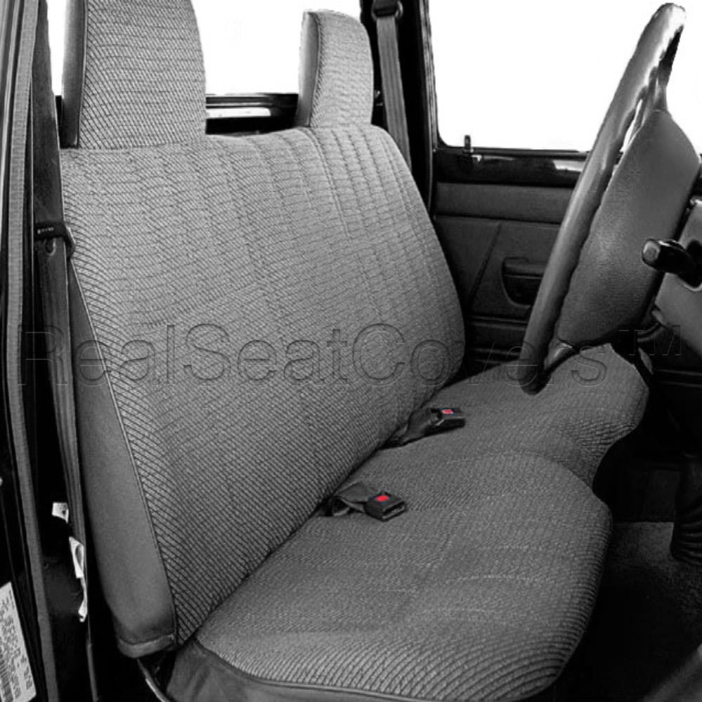 Seat Cover for Toyota Pickup 1984 - 1989 Front Solid Bench A25 Molded Headrest Small Notched Cushion (Gray)