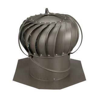 Air Vent 12 in. Weatherwood Aluminum Externally Braced Wind Roof Turbine TOB12SWW