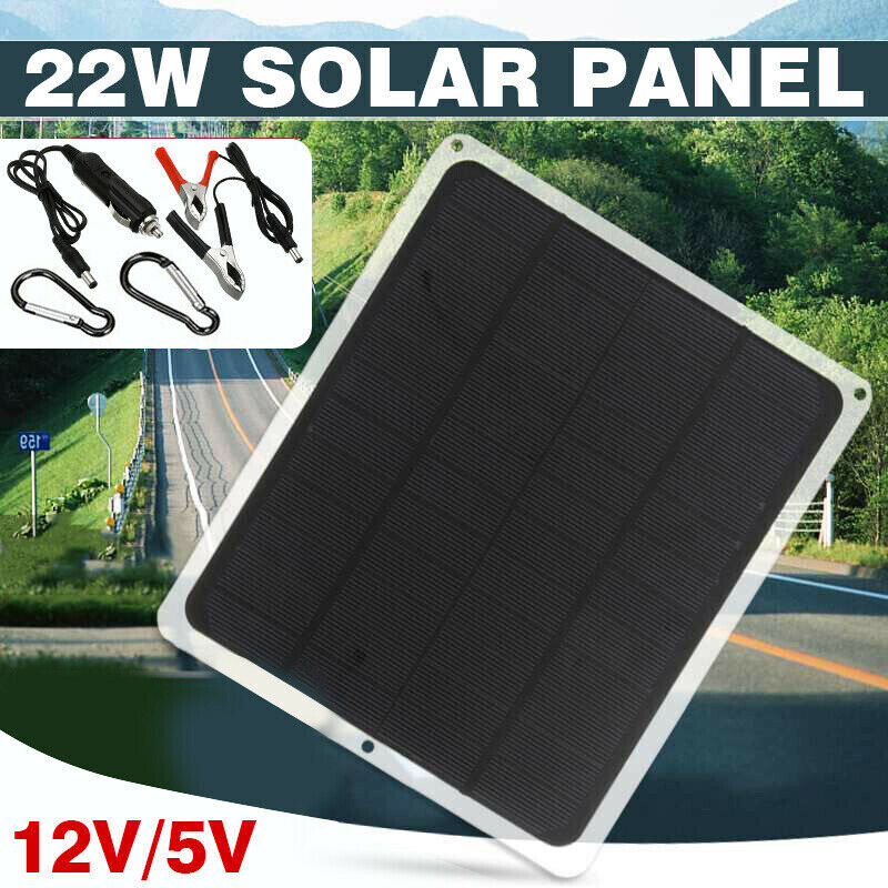 Zengest Portable Solar Panel Power System:USB 110V Charging Generator +22W 12V Solar Pane