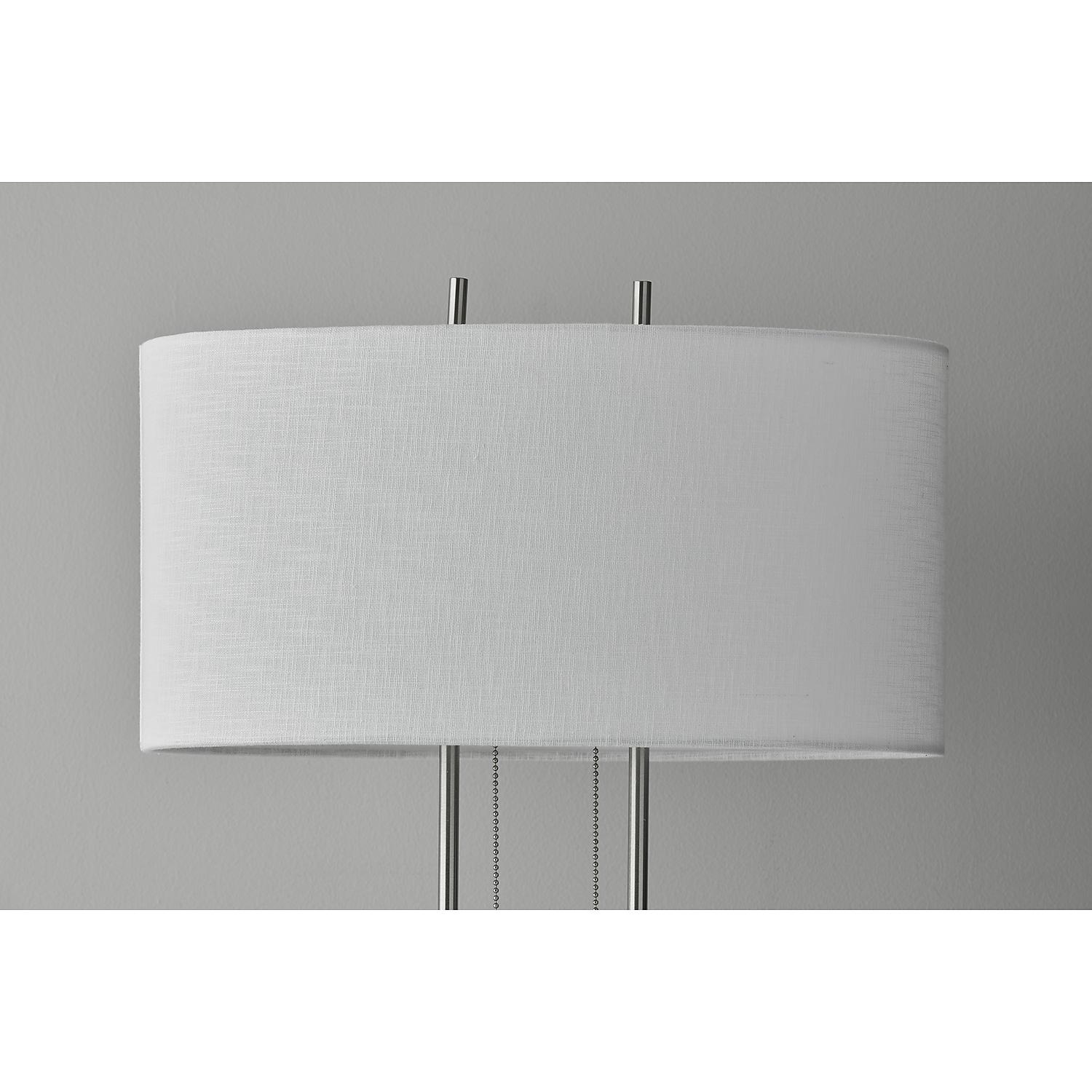 Adesso Duet Table Lamp， Brushed Steel