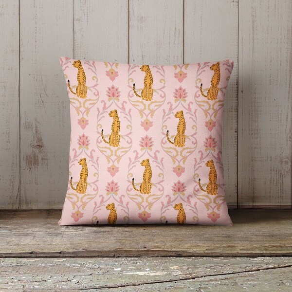 WILD CAT PINK Indoor|Outdoor Pillow By Kavka Designs