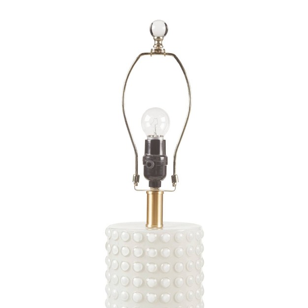 Grace Ivy Textured Dot Table Lamp includes Led Light Bulb White gold Ink ivy