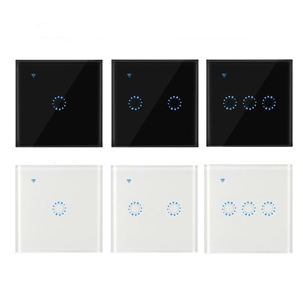 Black 1 Wireless Switches Wifi Light Switch Smart Wall Compatible With Alexa Echo Google Home Assistant Control App Touchable Light Switch Phone For I