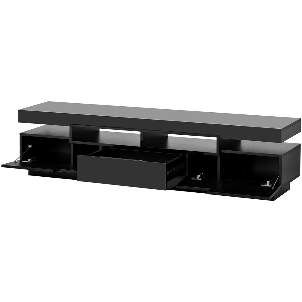 Merax Modern TV Stand with 4 Open Shelves for 75 Inch