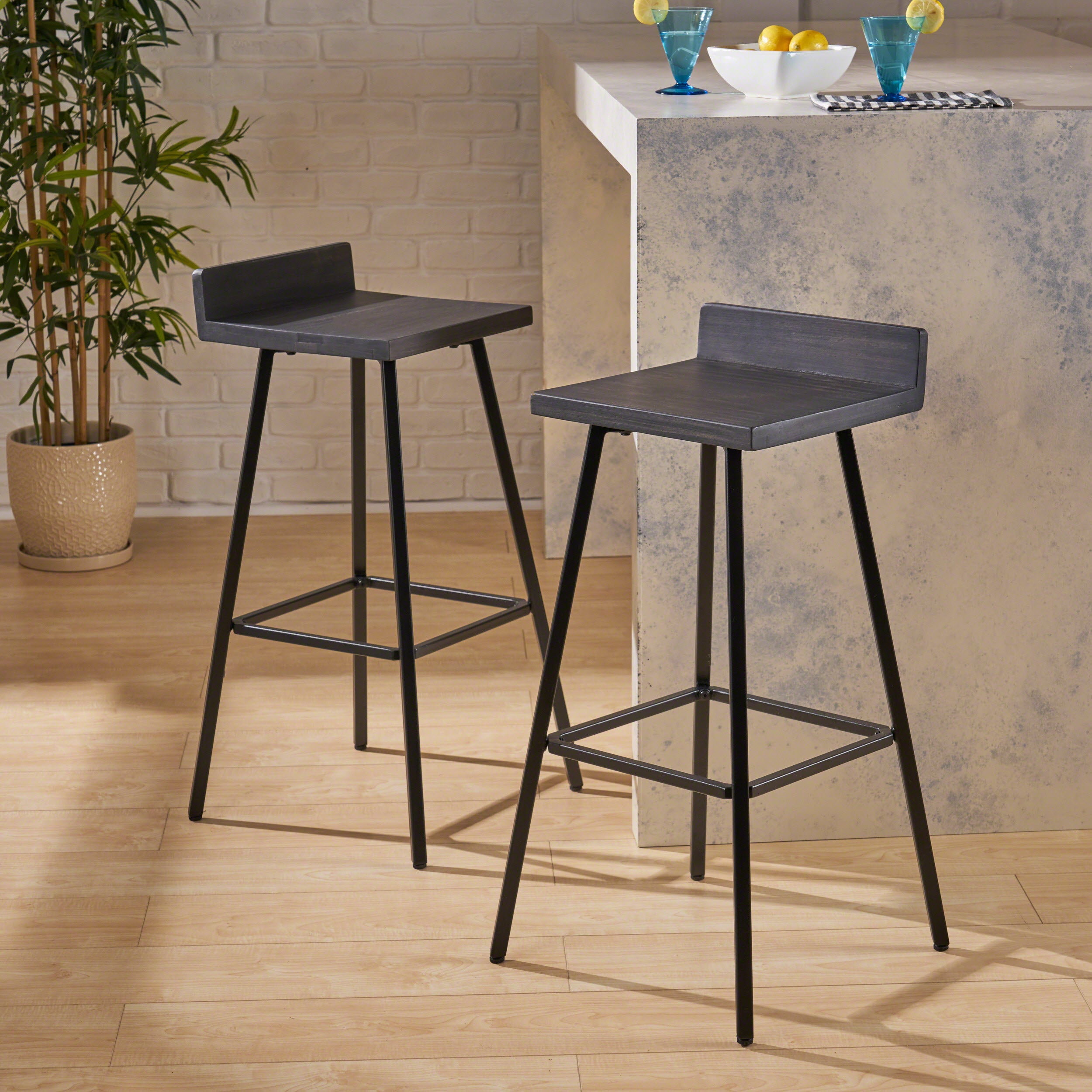 Hazel Indoor Bar Stools, Modern, Contemporary (Set of 2)