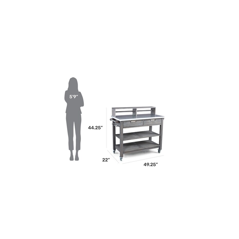 Homestyles Maho Gray Wood Potting Bench   49\