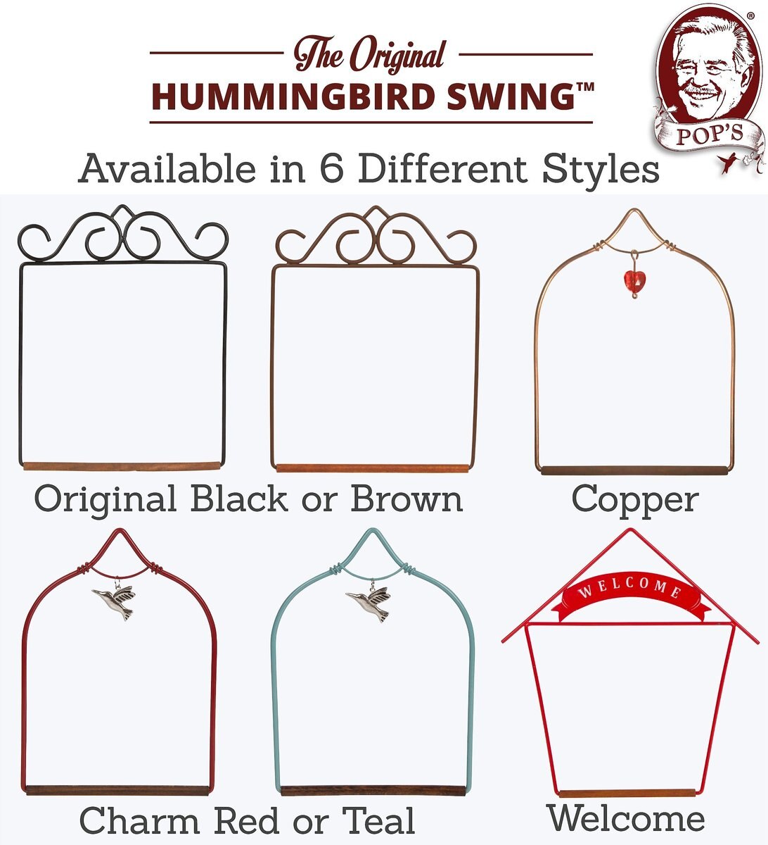 Pop's Birding Company The Original Hummingbird Swing Welcome Bird Swing