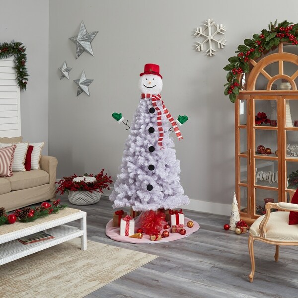 6.5' Snowman Artificial Christmas Tree with 804 Bendable Branches