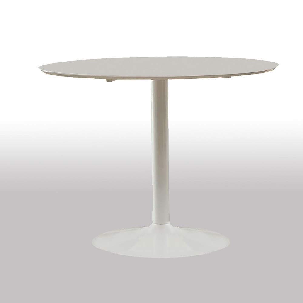 Metal Round Dining Table In White