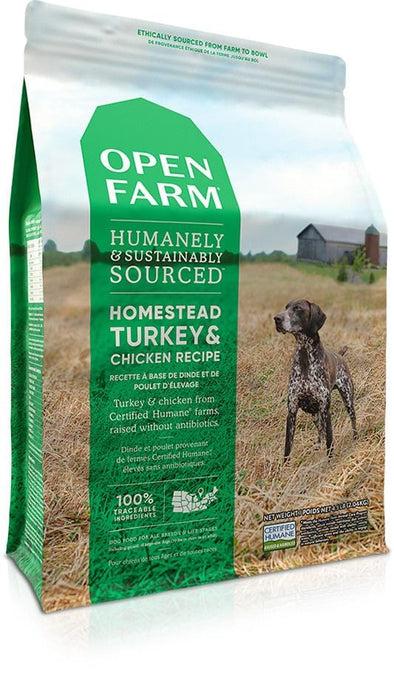 OPEN FARM GRAIN FREE HOMESTEAD TURKEY and CHICKEN RECIPE DRY DOG FOOD;