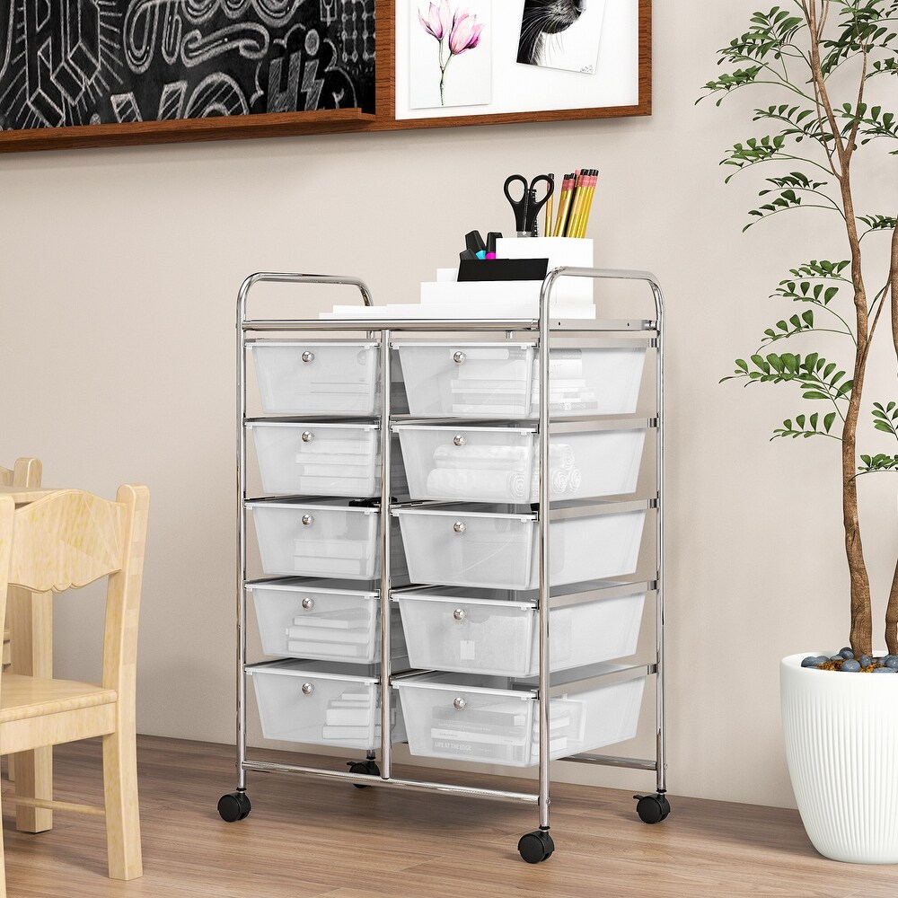 10 Drawer Rolling Storage Cart