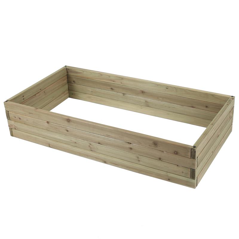 Luxen Home Wood 3.8ft x 2ft Raised Garden Bed