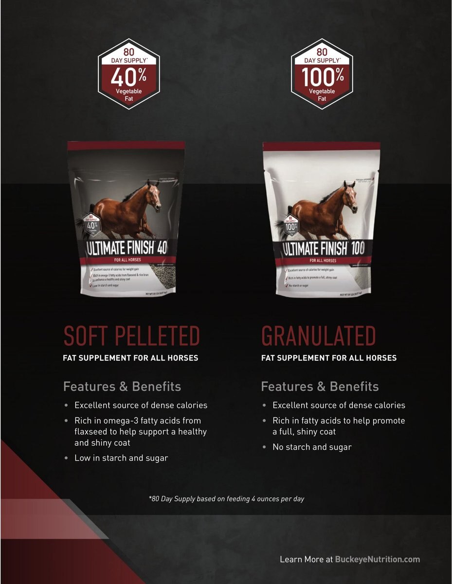 Buckeye Nutrition Ultimate Finish 100 Weight Gain Granules Horse Supplement