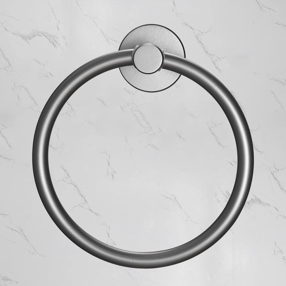 Heemli Simplicity Wall-Mounted Hand Towel Ring in Gray KCAM01GR