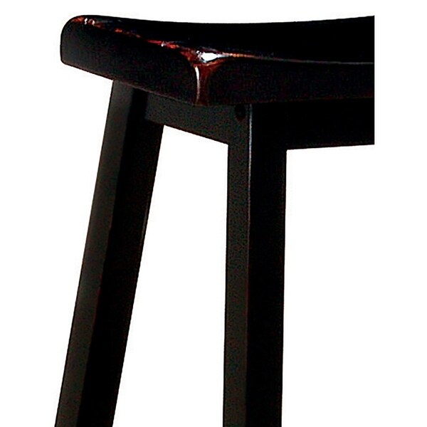 Wooden Casual Bar Height Stool， Dark Brown