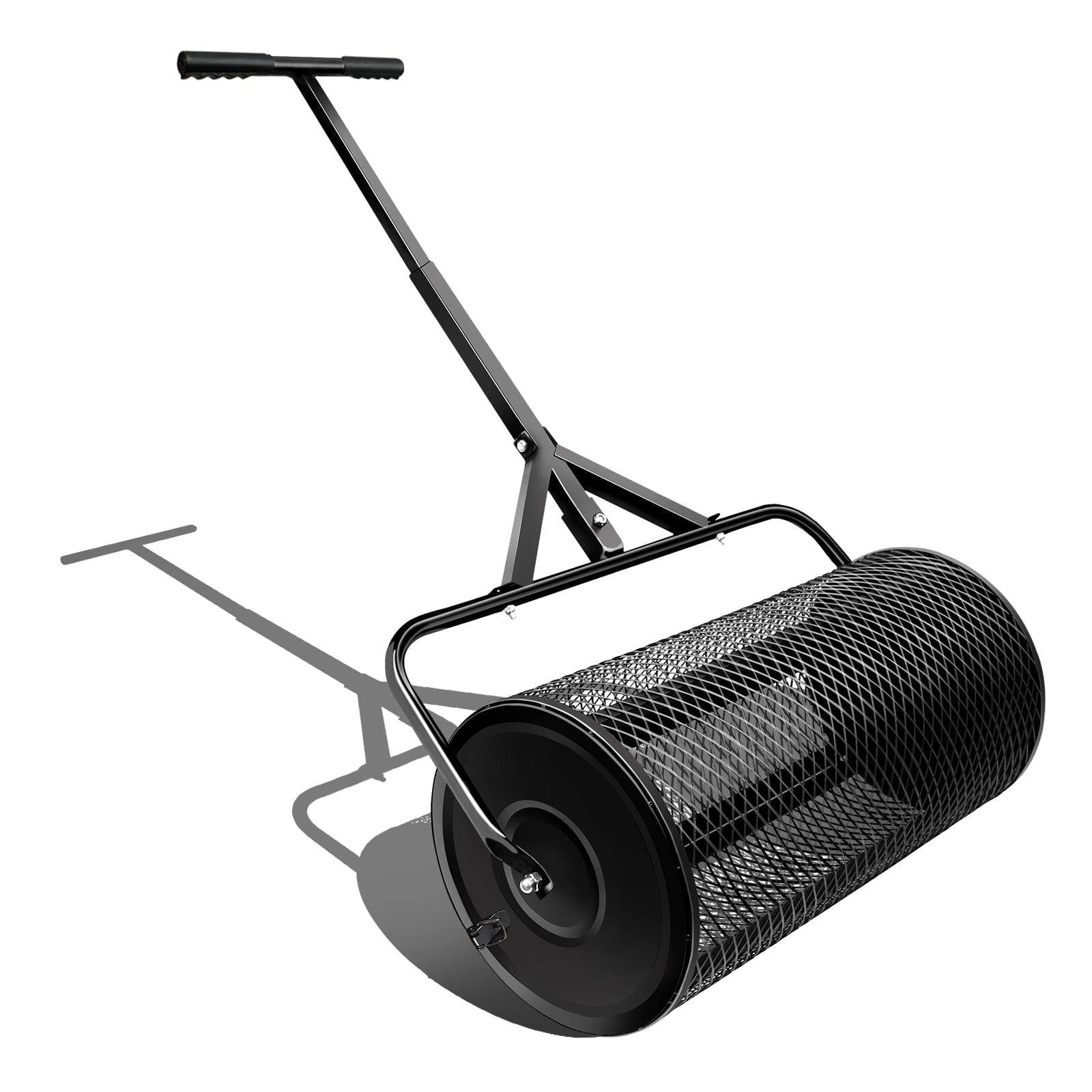 Peat Moss Spreader Compost Spreader Lawn & Garden Spreader 27" x 15.7" x 44" Black