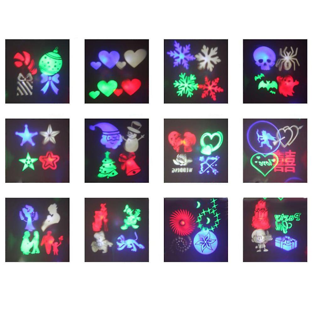 Ac85-260v Delicate Christmas Projection Lamp Loving-heart Snowflake Figure Birthday Gift Atmosphere Projection Lamp  Eu Plug