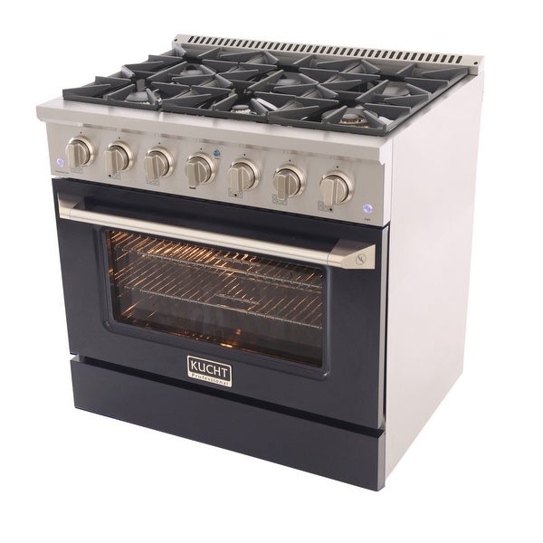 36 in. 5.2 cu. ft. Dual Fuel Range for Propane Gas with Sealed Burners and Convection Oven in Stainless Steel