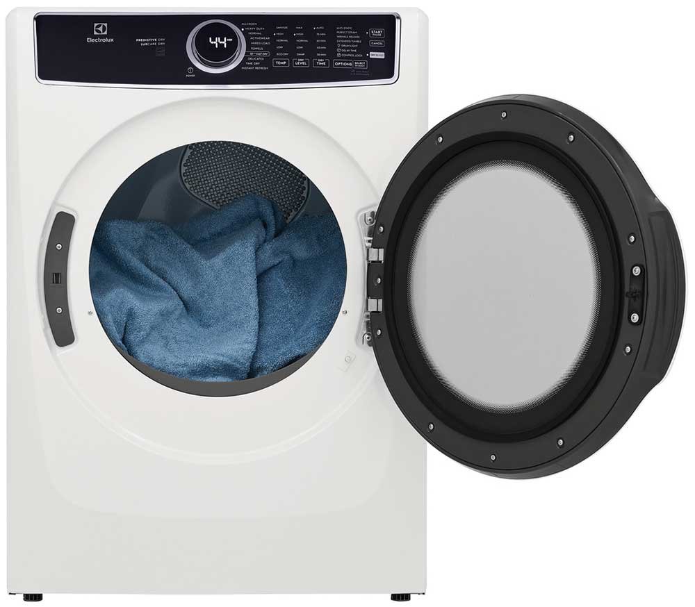 Electrolux 8 Cu. Ft. White Front Load Perfect Steam Gas Dryer With Predictive Dry And Instant Refresh