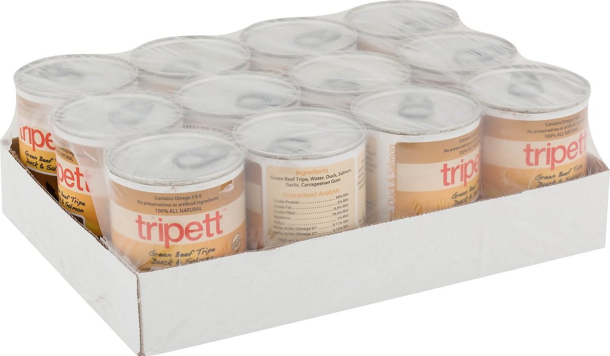 PetKind Tripett Green Beef Tripe， Duck and Salmon Grain-Free Canned Dog Food