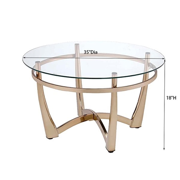 Coffee Table End Table Living Room Table Champagne and Clear Glass