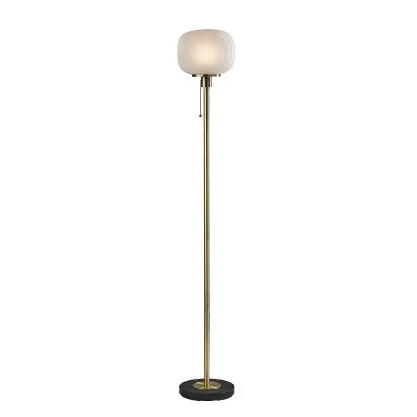 Adesso Hazel Antique Brass Floor Lamp