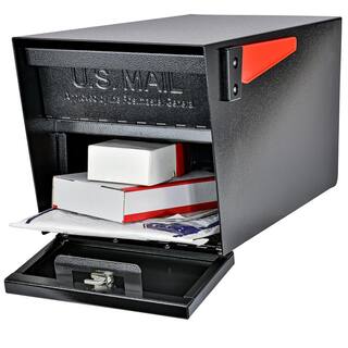 Mail Boss Mail Manager Locking Post-Mount Mailbox with High Security Reinforced Patented Locking System Black 7506BB