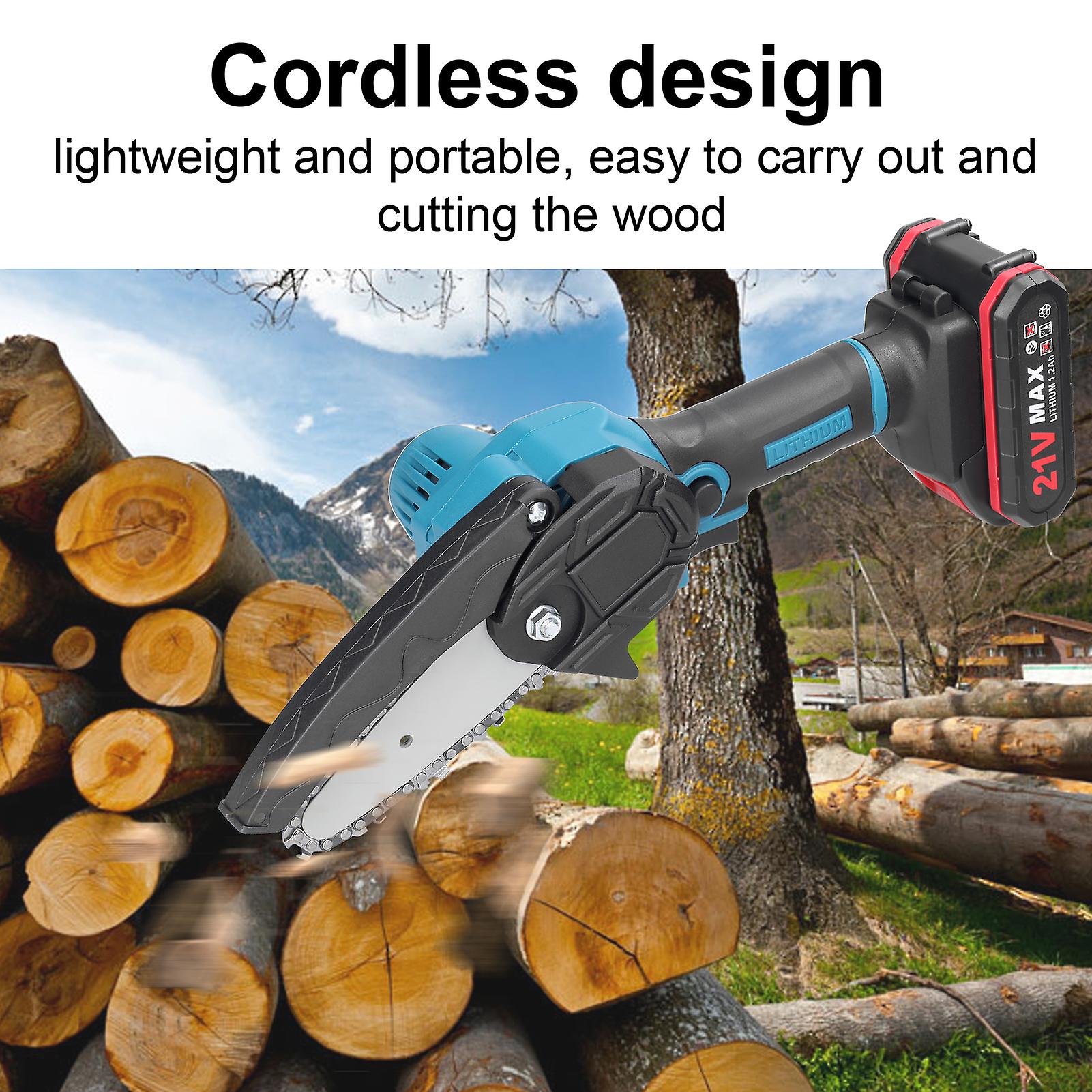 21v 4inch Portable Electric Pruning Saws Small Wood Splitting Chainsaw Brush Motor One-handed Woodworking Tool For Garden Orchard No.180943