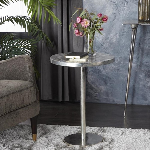 Bria Round Aluminum Accent End Table