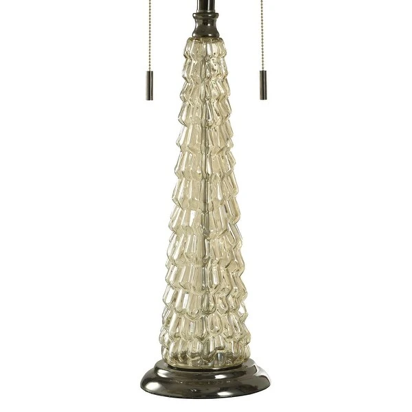 Chandi Glow - Classic Table Lamp - Tapered Tree Translucent Glass Design - Light Oatmeal Shade