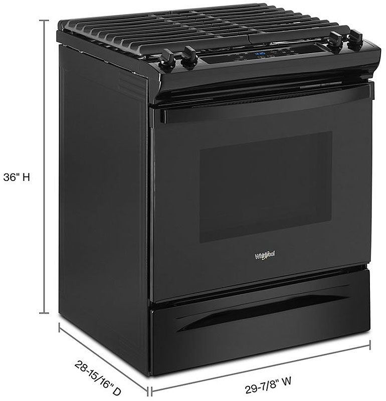 Whirlpool ADA 5 Cu. Ft. Black Gas Range With Frozen Bake Technology