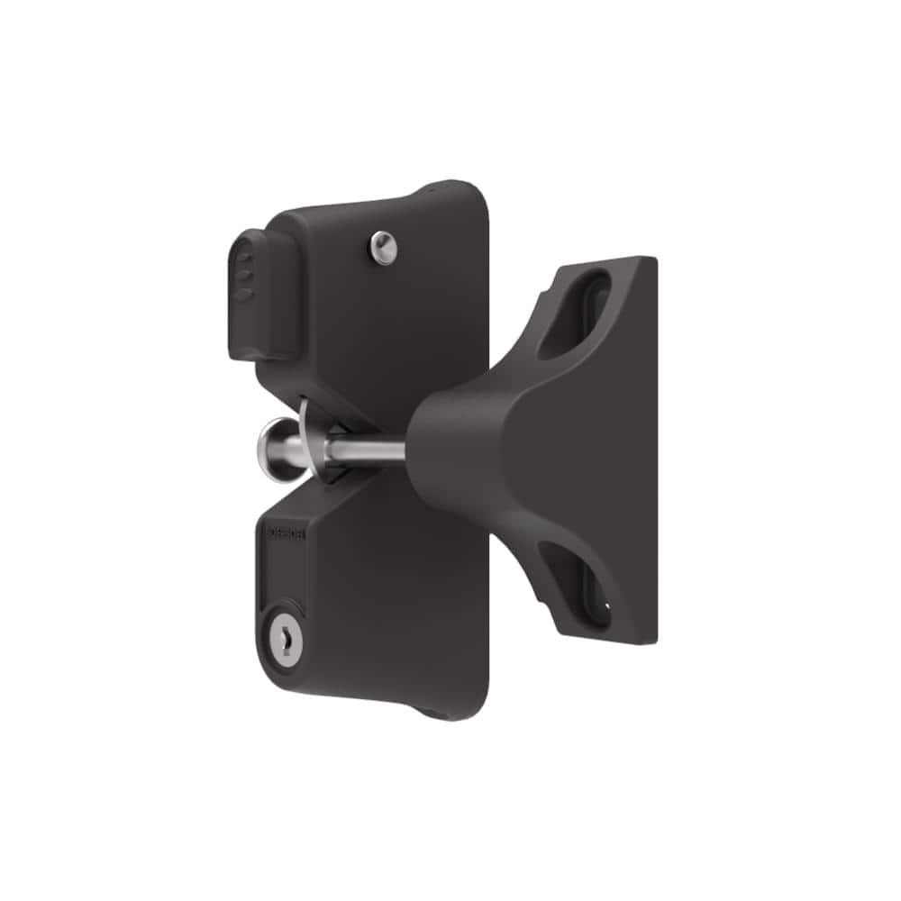 Barrette Outdoor Living 3.312 in. x 5.187 in. Nylon/Stainless Steel Bronze Locking Gravity Latch with 1-Sided Key Entry 73025498