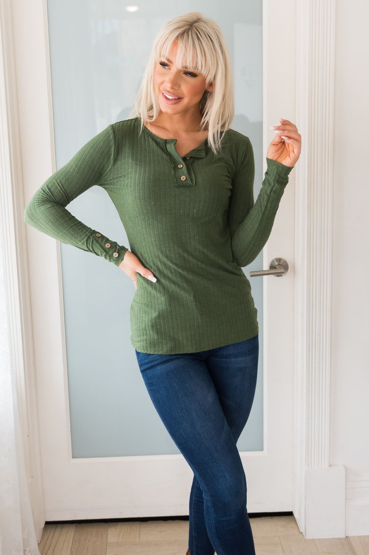 Blissful Ribbed Modest Top