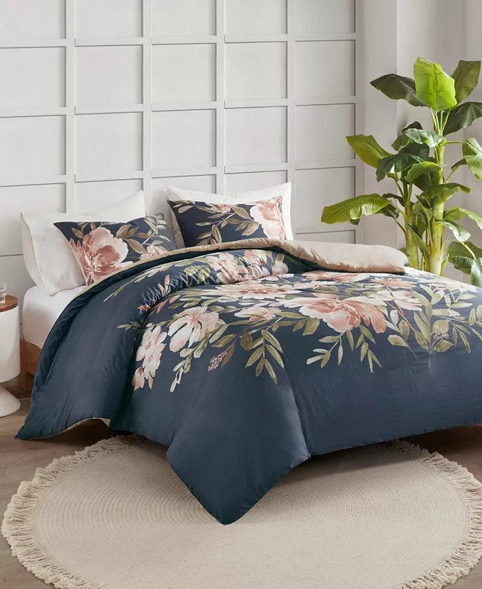 Madison Park Camillia Cotton 3-Pc. Duvet Cover Set， Full Queen