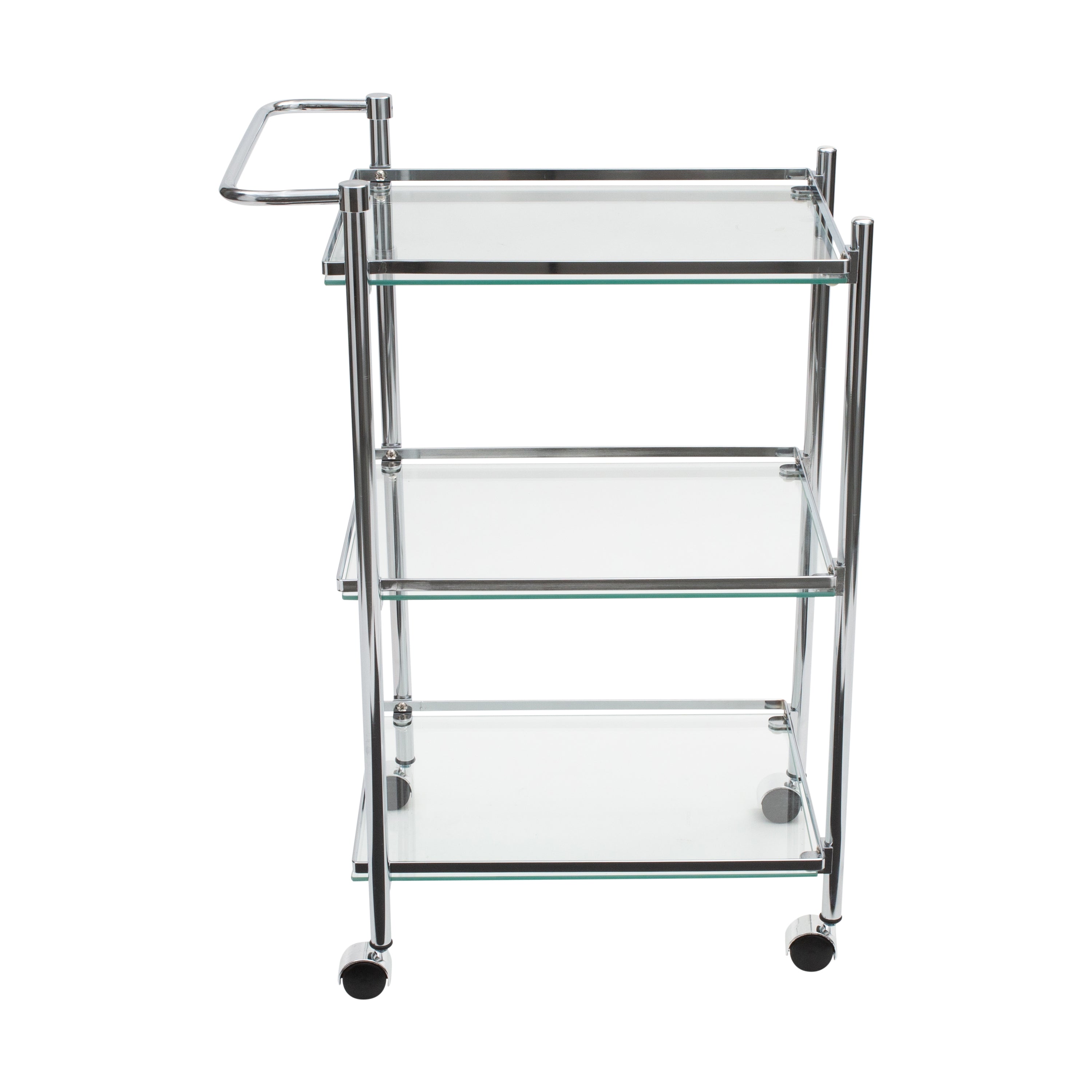 Organize It All Tempered Glass Rolling Kitchen Serving Cart