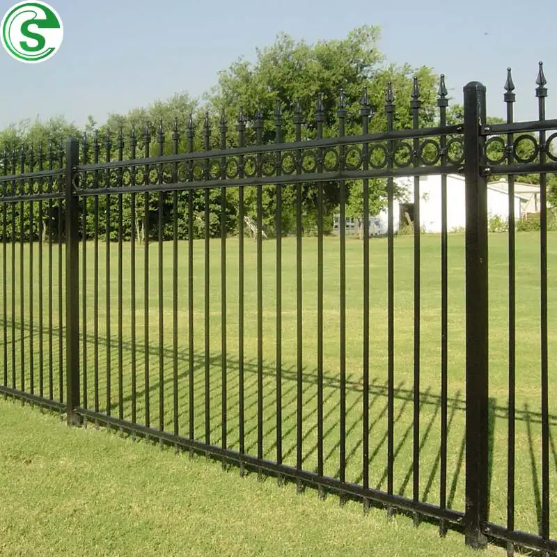 Factory Galvanized Metal Powder Coated fencing Panel House Villa Garden Supplies Ornamental Steel Tubular Fence