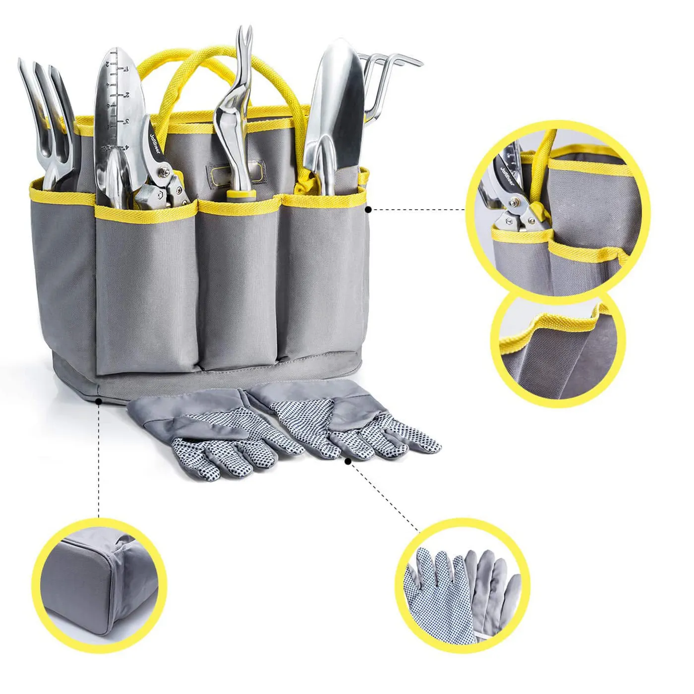 Professional 8PCS Stainless Steel Garden Hand Tool Set Kits With Cloth Bag for Garden Gifts