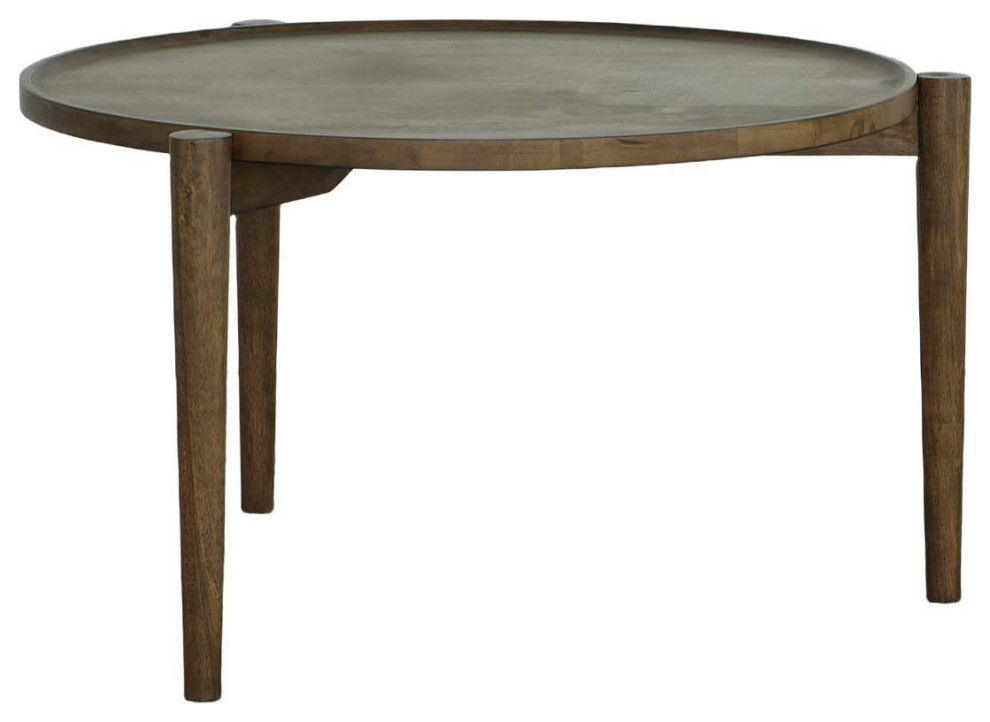 Harlowe Round Cocktail Table  Walnut Brown   Transitional   Coffee Tables   by Progressive Furniture  Houzz