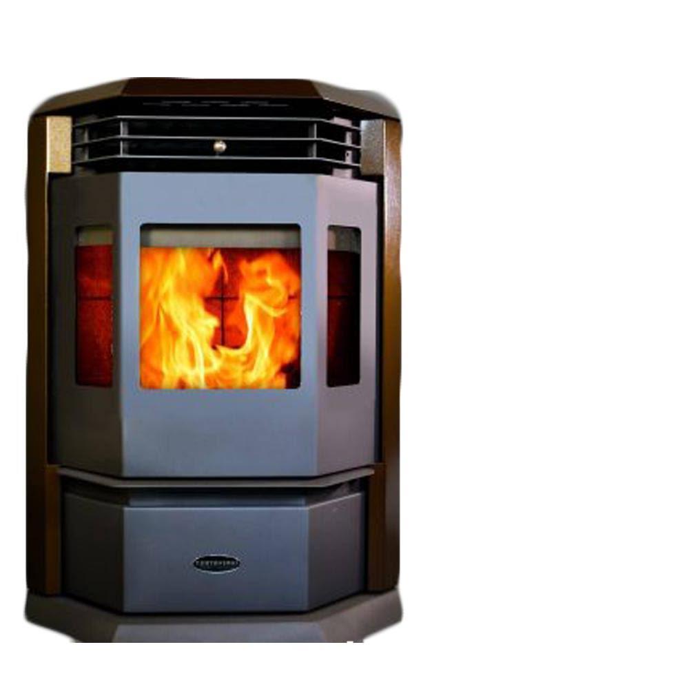 2,800 Sq. ft. EPA Certified Pellet Stove with 55 . Hopper and Auto Ignition in Brown